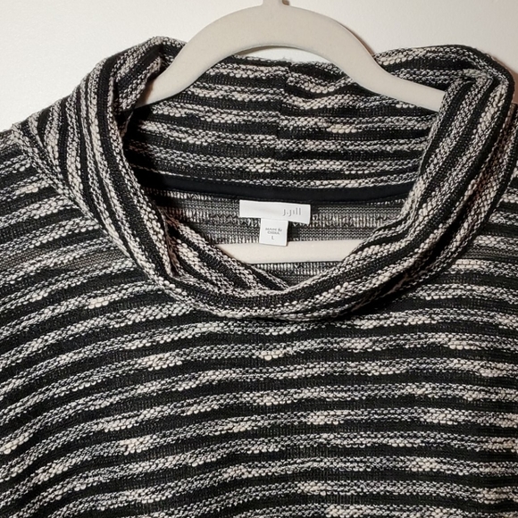J. Jill Black & White Cowl Neck Tunic Sweater - Picture 3 of 9